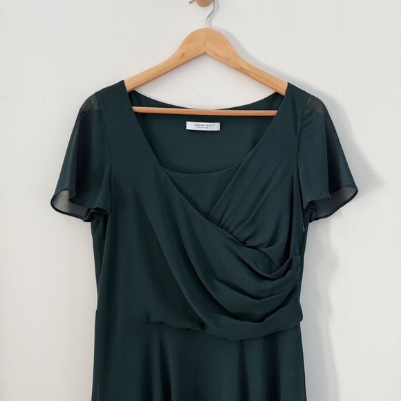 Vintage Jacques Vert forest green flowy midi wrap dress - size 8 (Medium) - Picture 6 of 6